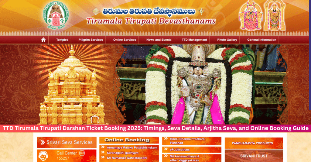 TTD Tirumala Tirupati Darshan Ticket Booking 2025: Timings, Seva Details, Arjitha Seva, and Online Booking Guide TTD Tirumala Tirupati Darshan Ticket Booking 2025: Timings, Seva Details, Arjitha Seva, and Online Booking Guide